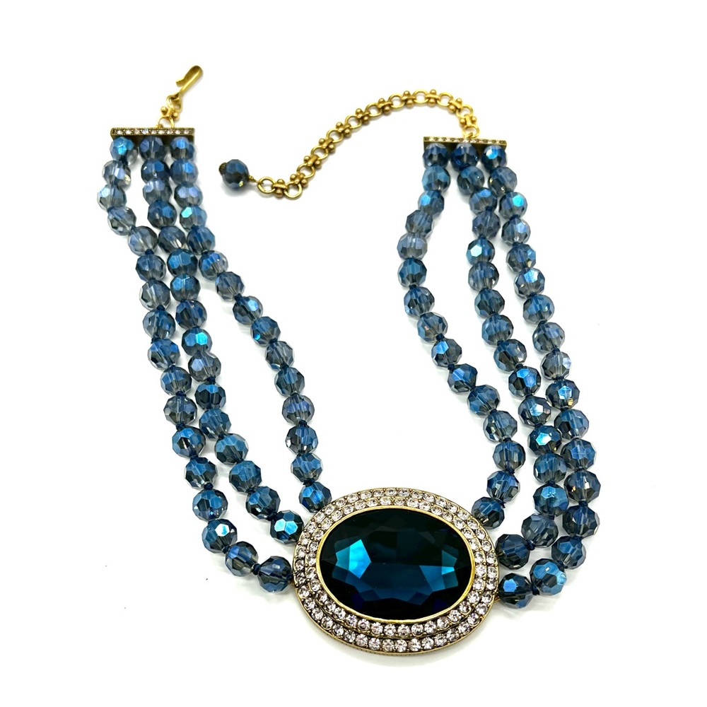 Heidi Daus 🆕 Montana color drop Swarovski crystal necklace - Picture 3 of 10